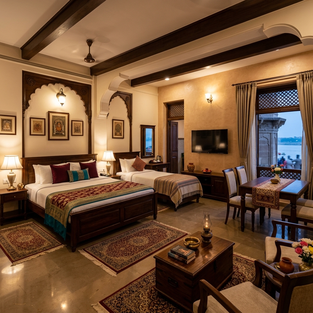 Deluxe Ganga View Room at Rahul Guest House
